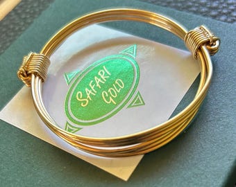 Gold elephant hair style 5 strand gold fill knot bracelet