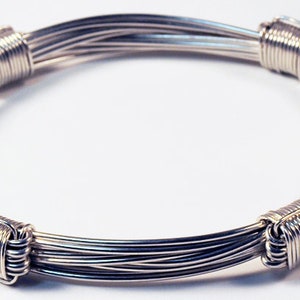 4 knot sterling silver bracelet in elephant hair style