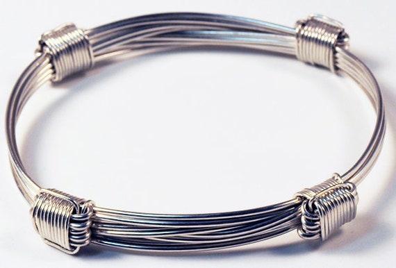 4 Knot Sterling Silver Bracelet in Elephant Hair Style Etsy UK