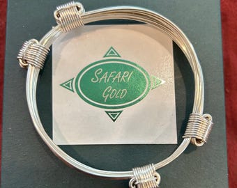 Classic 4 knot sterling silver bracelet in elephant hair style