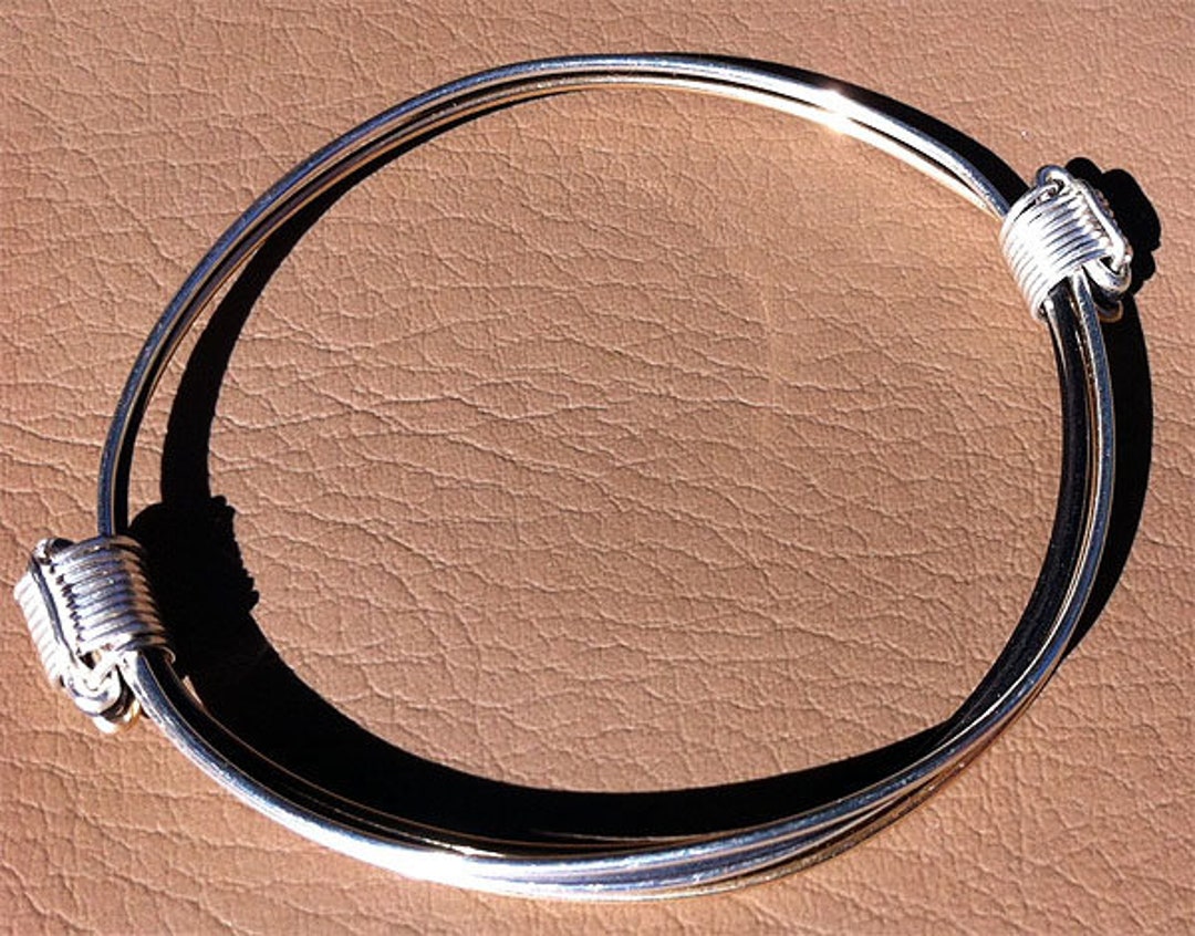 African Creative :: Mens Elephant hair Bangle - Gold and Silver