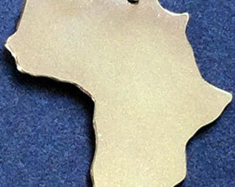 Plain elegant shiny Gold Africa shaped (Height 3cm,  approx 1.25")