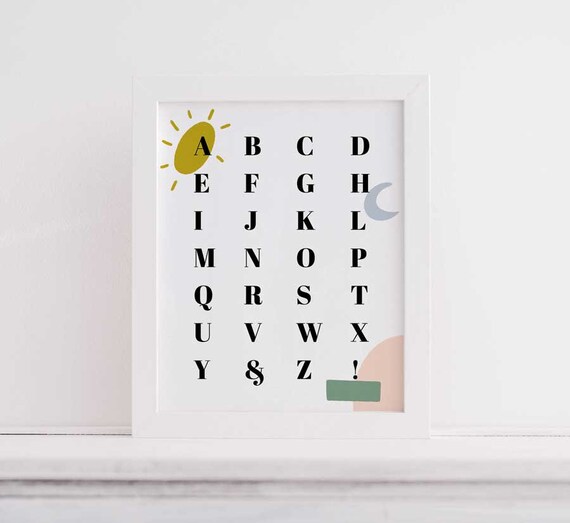 Printable Alphabet Chart Homeschooling Classroom Etsy