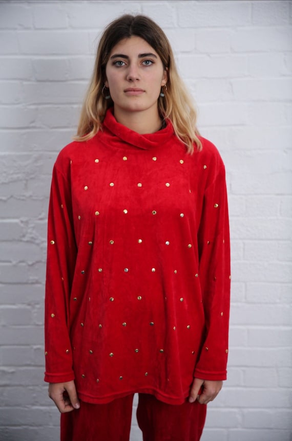 Red Velour tracksuit
