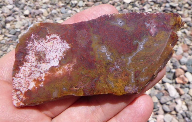 Red & Yellow Moss Agate Tumble Polished Display Specimen | Etsy