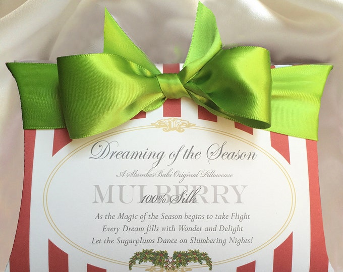 SlumberBabi's "Dreaming of the Season"-Our mulberry silk pillowcase tucked neatly in our holiday inspired box is a gift anyone would adore.