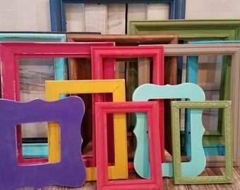 Bright Rainbow Gallery Wall Picture Frame Set Colorful Custom - Etsy