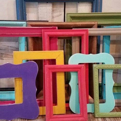 Bright Rainbow Gallery Wall Picture Frame Set Colorful Custom - Etsy