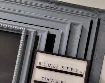 Dark Slate Blue Welcoming Slate Blue Framed Chalkboard - Modern, Traditional, Ornate, and Shaped in Many Sizes with a Modern Farmhouse Feel