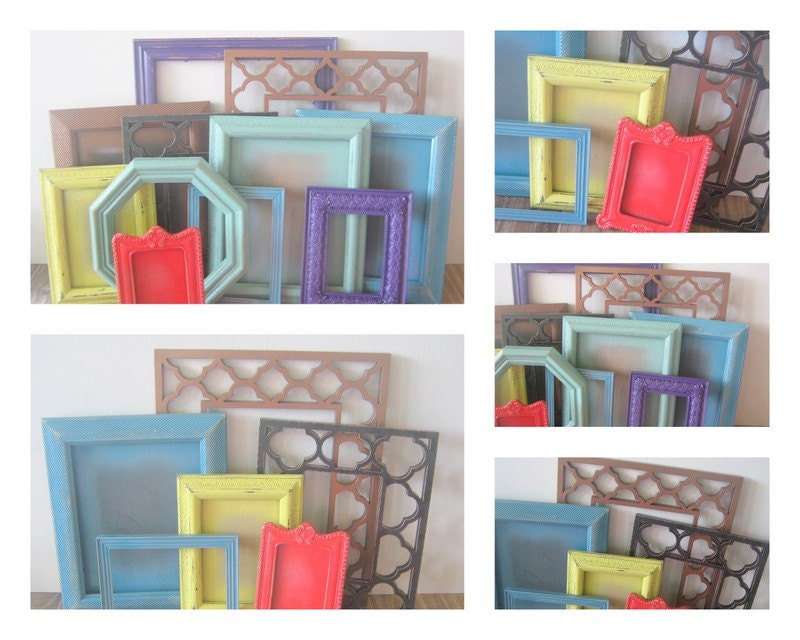 Moroccan Set of Photo Frames Boho Chic Wall Collage 5 Etsy