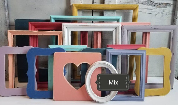 4x6 Picture Frames Set of 6, Colorful Photo Frame Small Photo Frame Wooden  Modern Cute Wall Decor Wall and Tabletop Picture Frames for Kid Woman