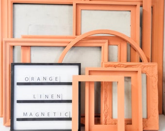 Bright and Playful Orange Framed Bulletin Board - Customizable Fabrics, Frames, and Sizes for Your Unique Style