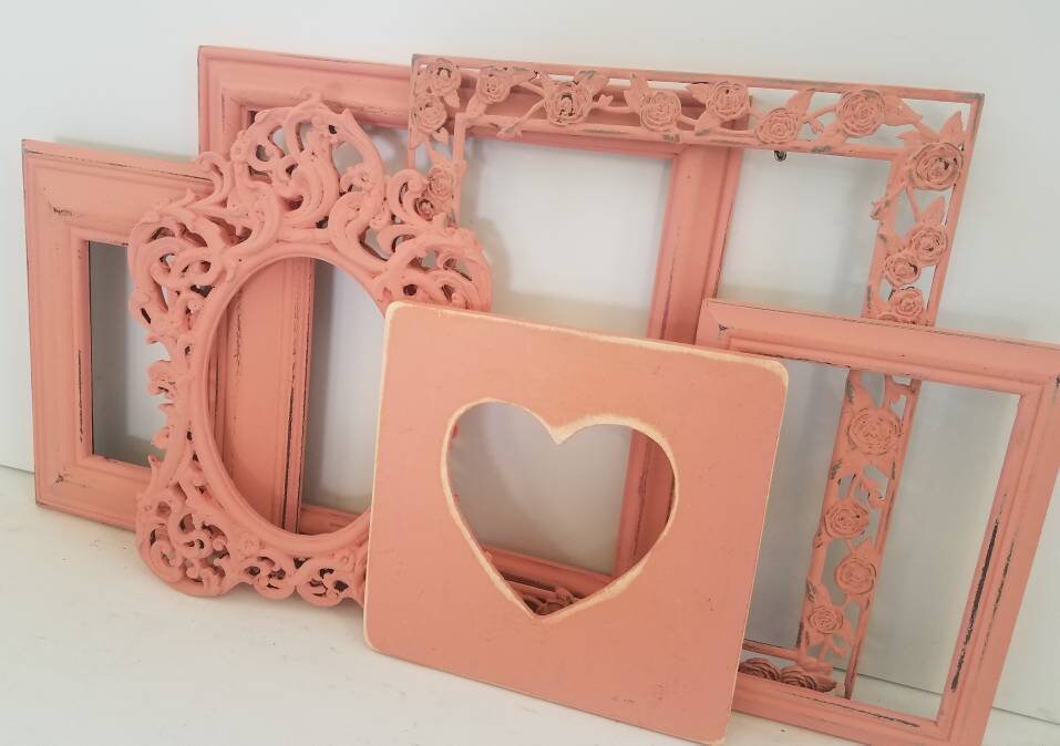 Coral Picture Frames Baby Girl Nursery Frames for Wall Art Etsy