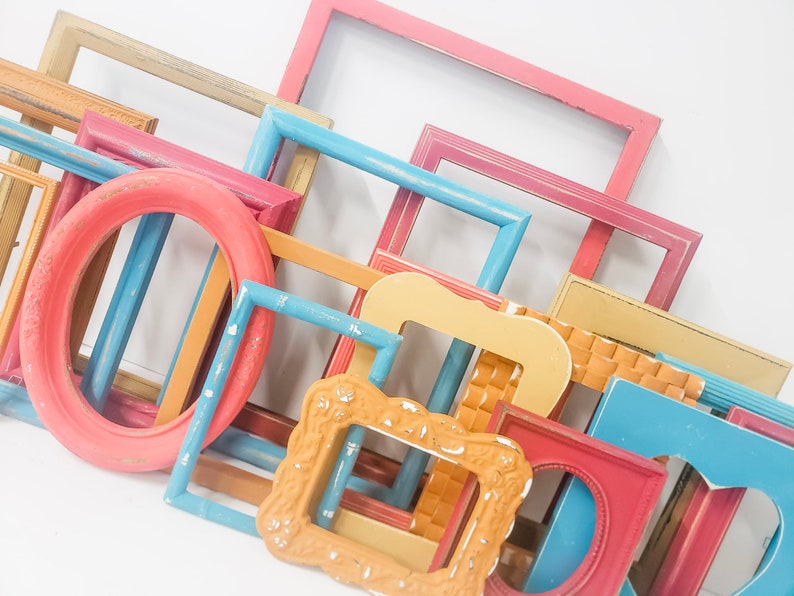 Vibrant Mix and Match Picture Frame Set a Curated Color Etsy
