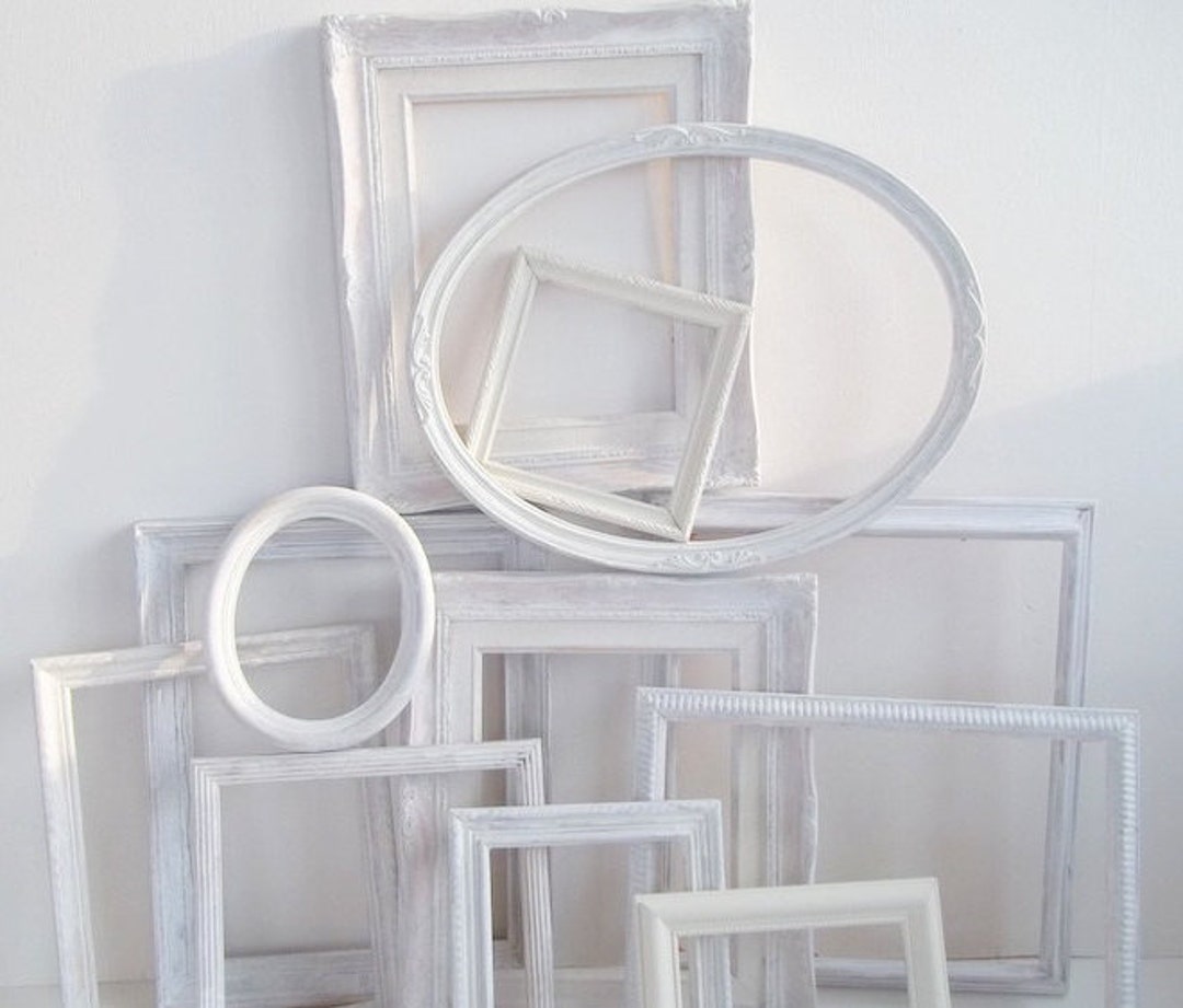 White Gallery Wall Frame Set Custom Painted Photo Frame Collection