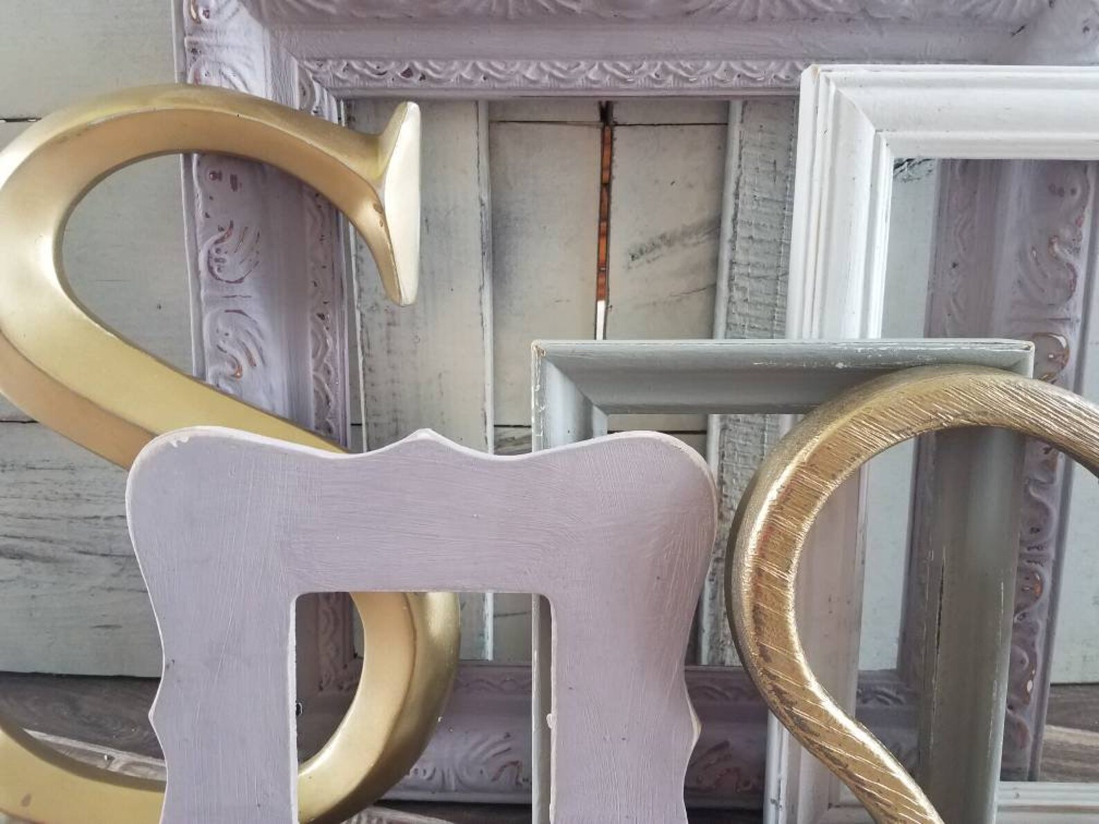 Purple PICTURE FRAME SET Baby Girl Nursery Shabby Frames Etsy