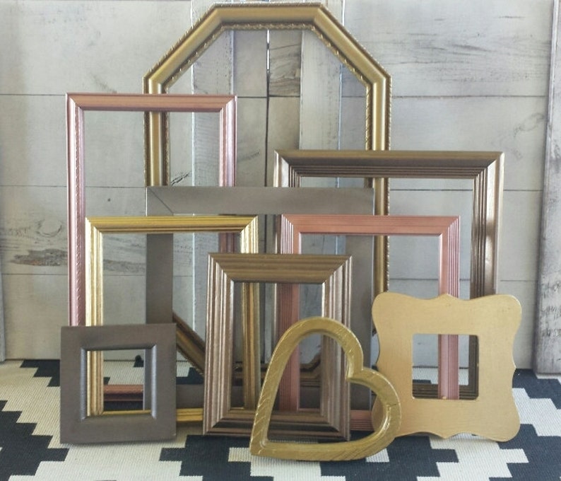Mixed Metal Gallery Wall Picture Frames Copper Silvergold Image 0