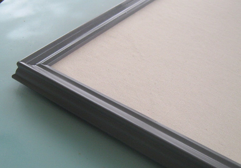 Dark Gray Pin Board Linen Bulletin Board Modern Framed Neutral Etsy