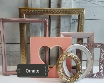 Baby Girl Nursery Picture Frames | Shabby Gallery Wall Frame Set | Victorian Picture Frame Set | Wedding PHOTO FRAMES | 4x6 - 11x14, Paris