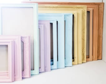 Pastel Framed Fabric Bulletin Board or Magnetic Board, Simple, Ornate or Traditional Linen Pinboard available in small, medium, or large