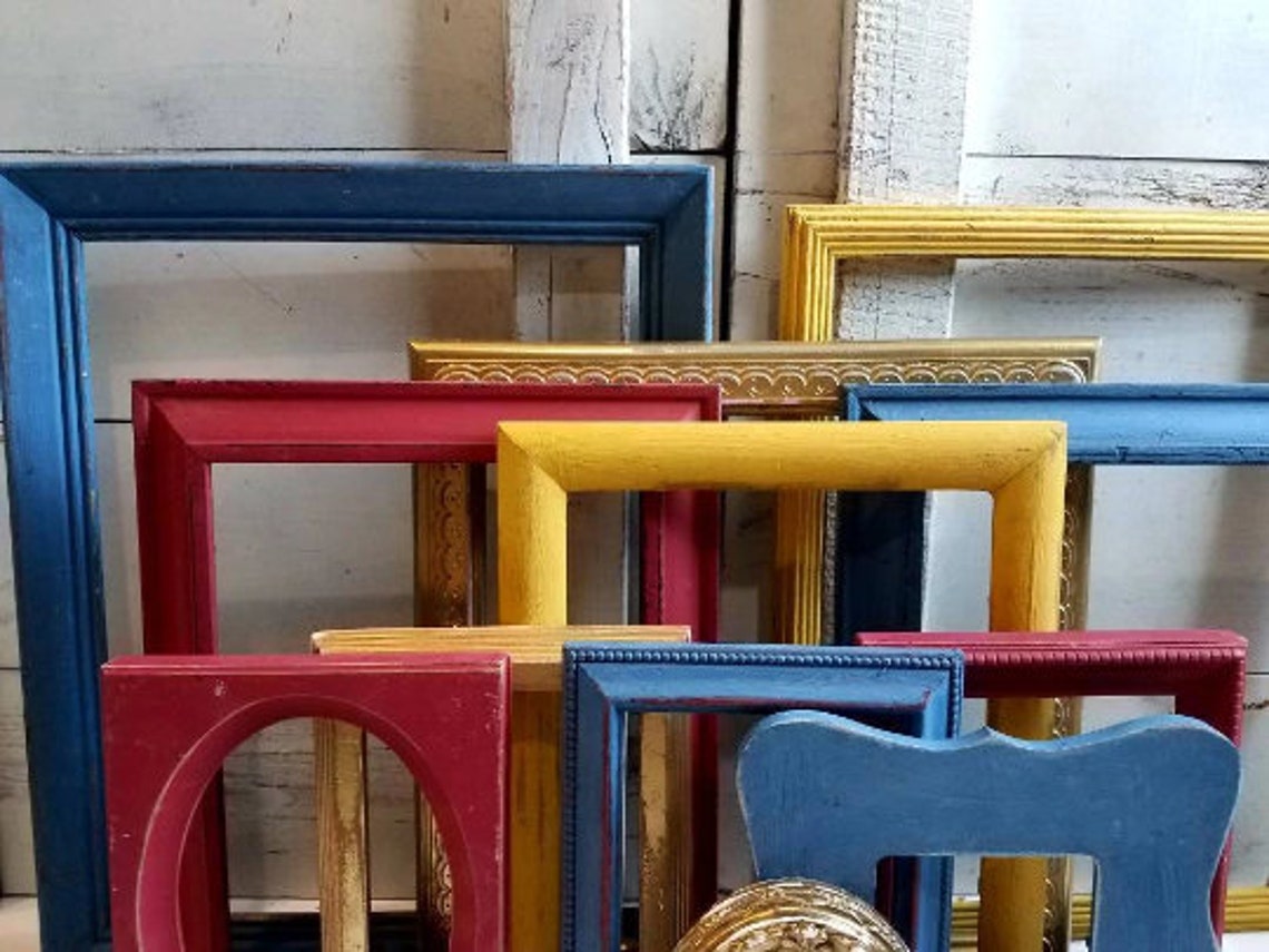 Large Vintage Picture Frames for Wall Art or Tabletop Gold Etsy