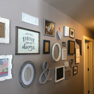 Mixed Grey Ombre Picture Frames, Unique and Eclectic Modern Farmhouse Gallery Wall Set, Assorted Vintage Photo Collage, 4x6-11x14, Adelaide zdjęcie 2