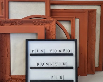 Rustic Pumpkin Orange Framed Linen Bulletin Board Collection - Earthy Farmhouse Charm in Your Choice of Style and Size