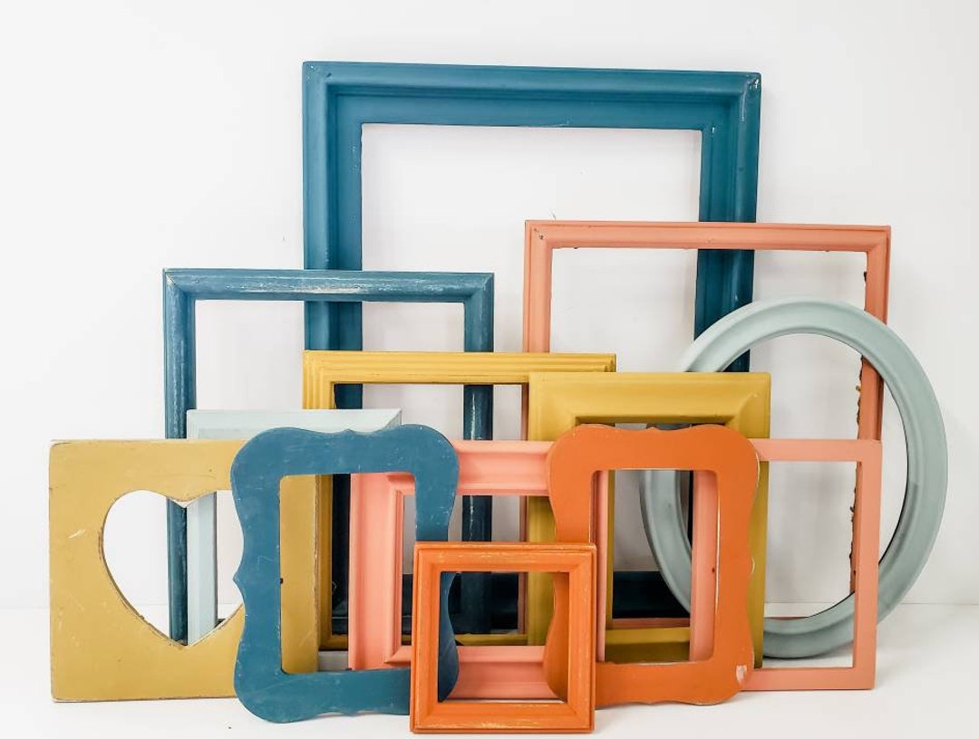 Boho and Eclectic Multiple Unique Wall Frames for Photos, Vibrant