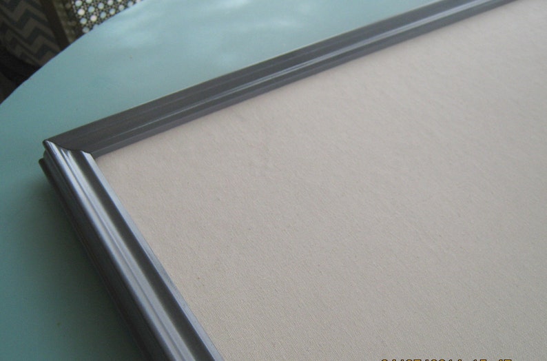 Dark Gray Pin Board Linen Bulletin Board Modern Framed Neutral Etsy