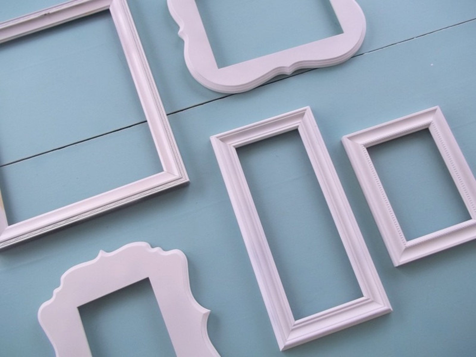 Scalloped Picture Frame WALL Collage Set of 5 Frames Whimsical Etsy