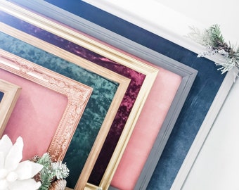 Framed Velvet Fabric Pin Board, You Pick the Frame Magnet Board or Memoboard, Modern Entryway Organizer, Blush Velvet Cork Board