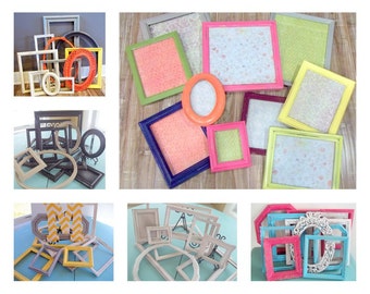 Chic Wedding Frames-Custom Made, Picture Frame Set of 10, Painted Frames