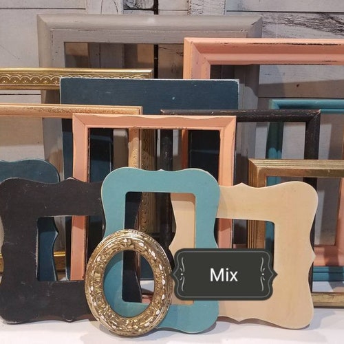 Modern Farmhouse Gallery Wall Frame Set Copper Gold Teal Etsy