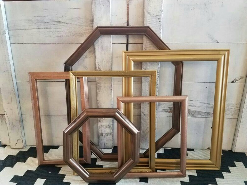 Metallic Gallery Wall Frame Set Round Picture Frames Modern Etsy