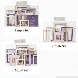 Assorted Romantic Painted Picture Frames, Mixed Ethereal Master Bedroom Wall Decor, Lavender and Peach Gallery Wall Set, 4X6-8x10, BRISTOL Bild 3