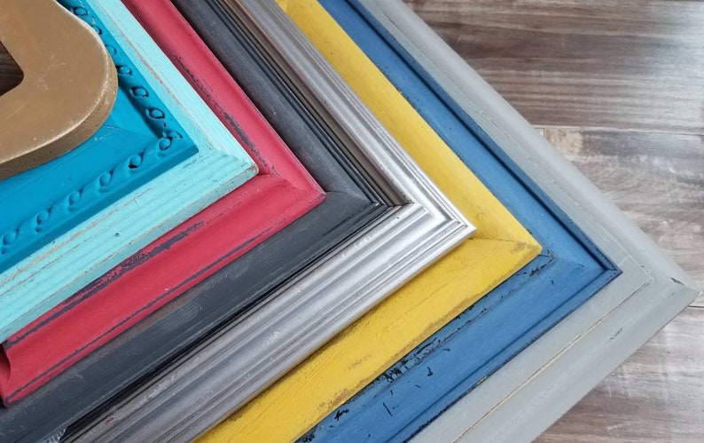 Outer Space Bedroom Custom Made Picture Frame Set Distressed-Nursery Vintage Ornate Gallery Wall Set Outer Space Decor Boy Room Decor