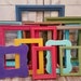 Rainbow Gallery Wall Picture Frame Set, Colorful Custom Painted Picture Frames, Eclectic Empty Kids Artwork Display, Mixed Sizes 4x6 - 11x14