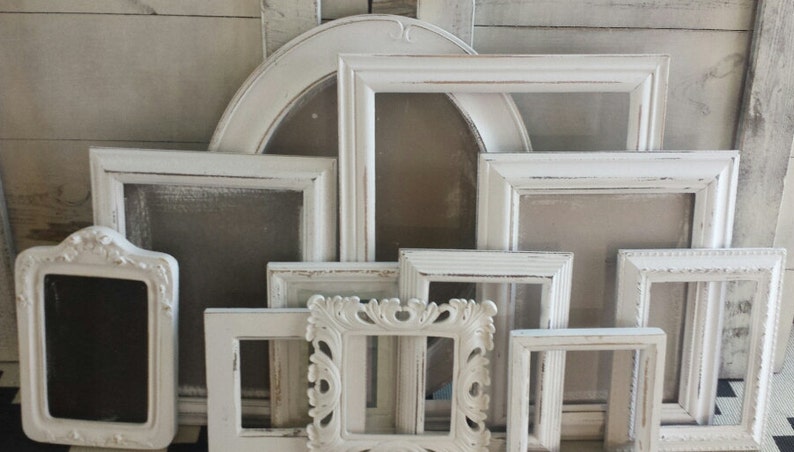White Picture Frame Set Frames Shabby Image 0