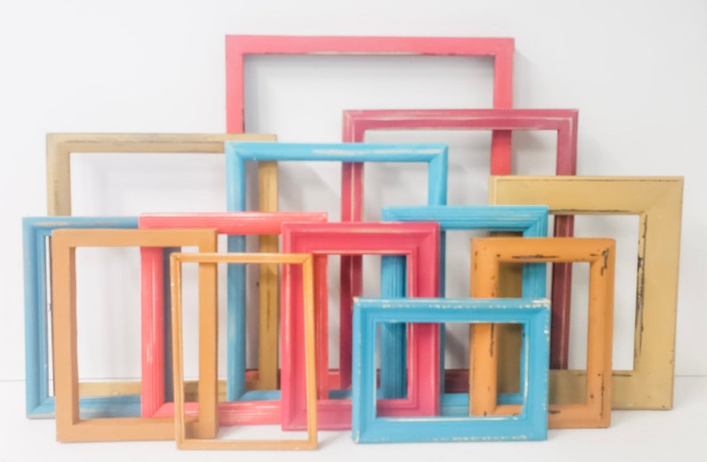 Vibrant Mix and Match Picture Frame Set a Curated Color Etsy