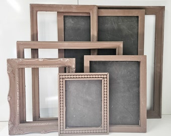 Earthy Warm Dark Brown Framed Chalkboard - Modern, Traditional, Ornate, Shaped and Wood Beaded Options in Many Sizes