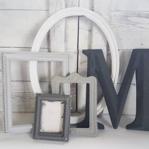 Mixed Grey Ombre Picture Frames, Unique and Eclectic Modern Farmhouse Gallery Wall Set, Assorted Vintage Photo Collage, 4x6-11x14, Adelaide image 6