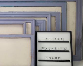 Create Magic: Dreamy Purple Linen Bulletin Board with Frame Style Choices and Various Sizes to make a Whimisical Workspace