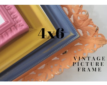 PICTURE FRAME 4X6 - Pick Your Color- Shabby Rustic- Vintage - Ornate- Modern- Farmhouse Decor- Round Frame - Photo Frame Gallery Wall Custom