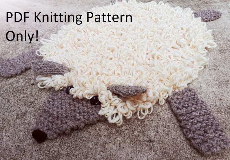 PDF KNITTING PATTERN Sheep rug image 1