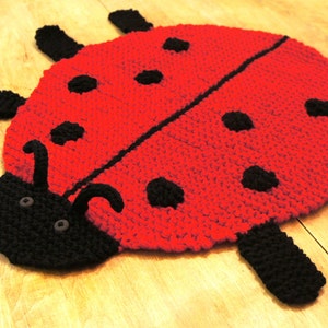 PDF KNITTING PATTERN Ladybug rug image 4