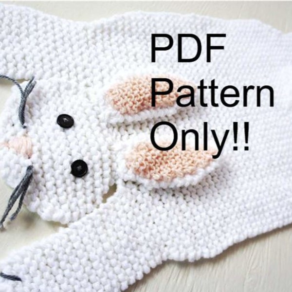 PDF Knitting Pattern - Rabbit Bunny Rug