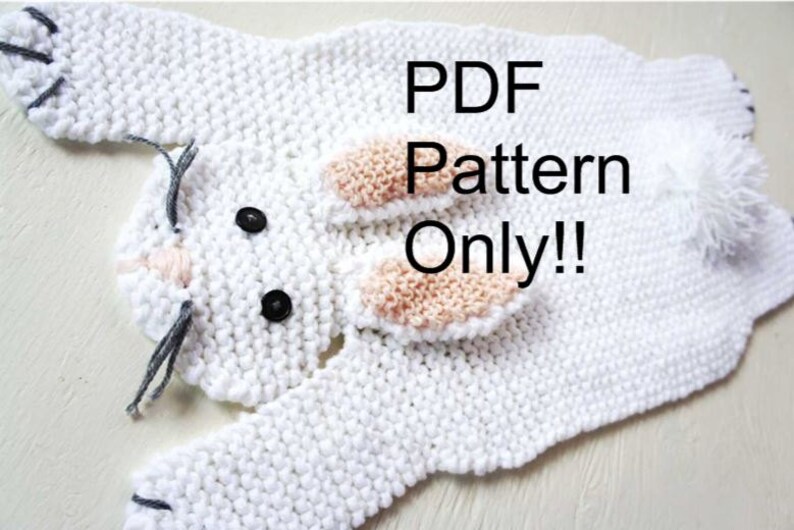 PDF Knitting Pattern Rabbit Bunny Rug Etsy