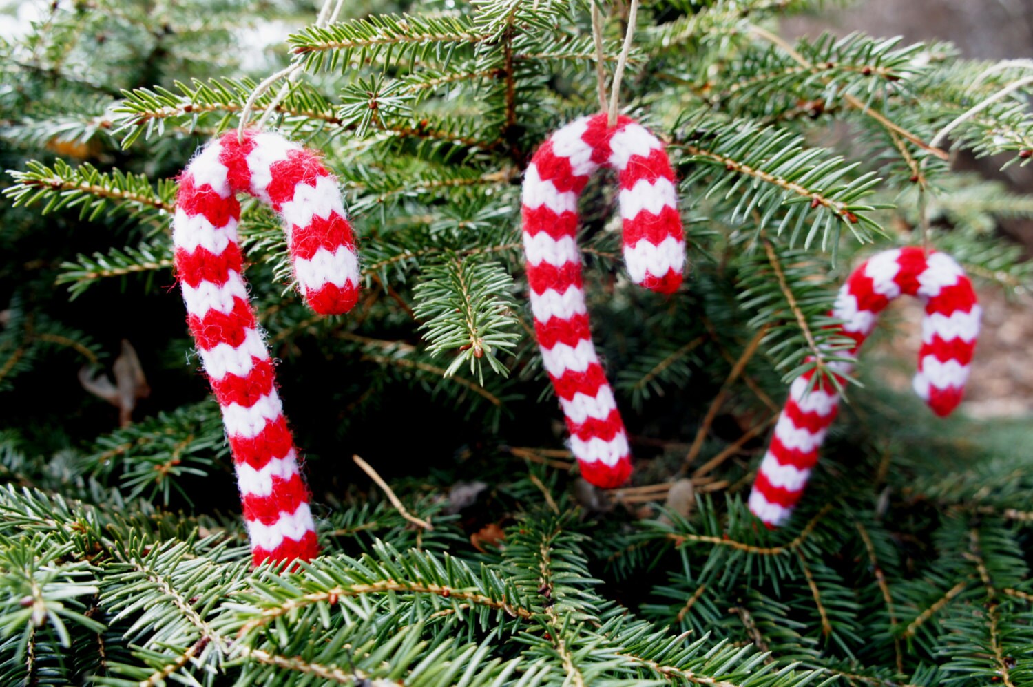 PDF KNITTING PATTERN Candy Cane Christmas ornament Etsy