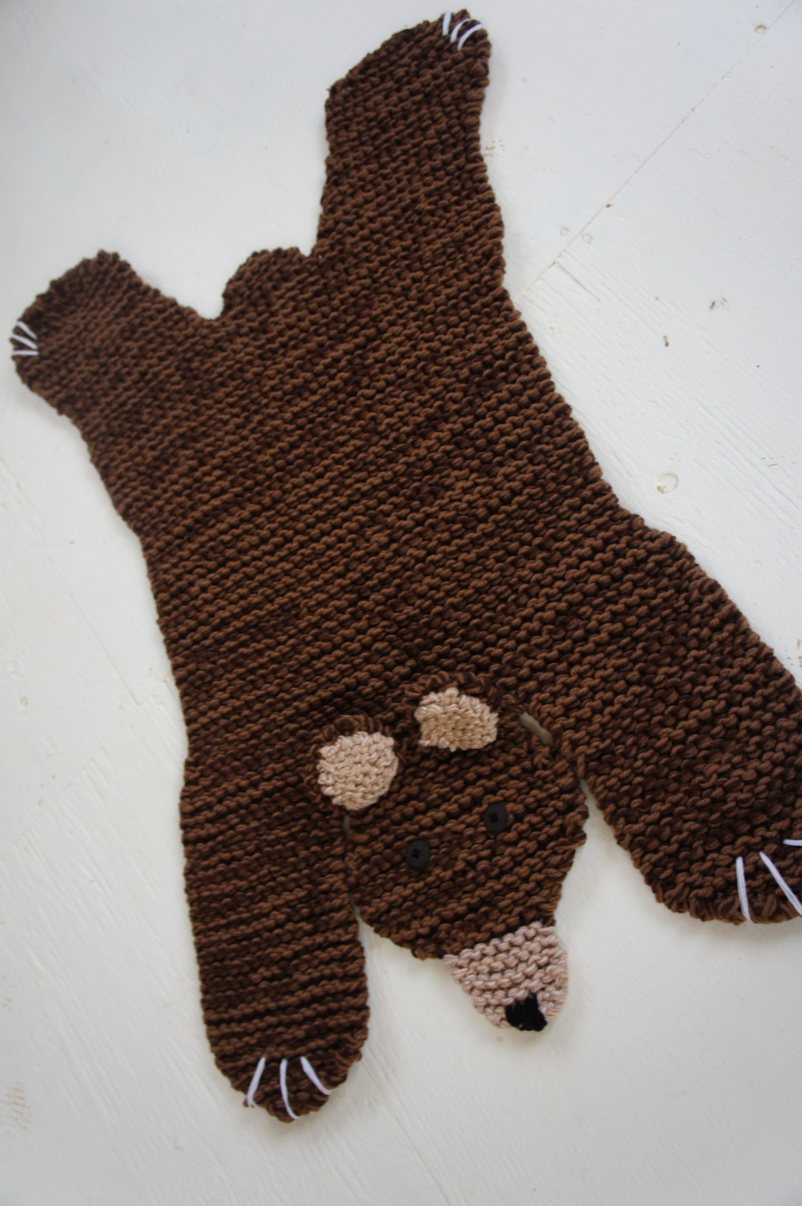 PDF KNITTING PATTERN Bear Rug Etsy