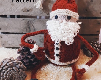 PDF Knitting Pattern - Cabled Santa